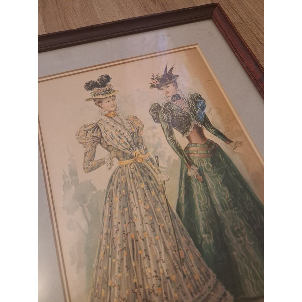 Artwork Decoration Victorian Ladies Fashion Walking Dresses Wall Hanging - Picture 2 of 9